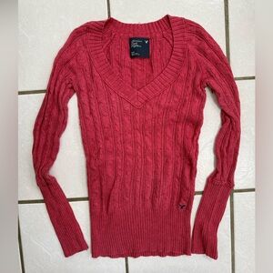 American Eagle Outfitters Women's Dusty Rose Cable Knit Sweater size Small